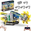 Reobrix 22017 Technik Schaufelradbagger Klemmbausteine, 3188 PCS Bausteine, MOC Kreatives Bausteinspielzeug, Fernbedienung & APP Bagger Montage Spielzeug Set