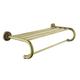 Lucyound Antique Gold Towel Rail with Shelf, 60cm Bath Towel Holder Rack Wall Mounted, Vintage Decor Bathroom Accessories, Brass Petal-Relief Series