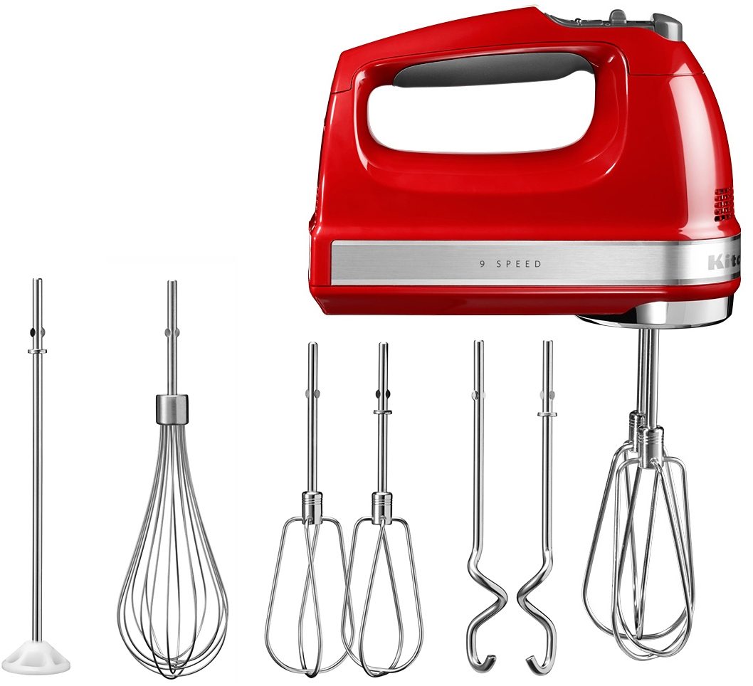 KITCHENAID Handmixer "5KHM9212EER EMPIRE ROT", rot (empire rot), B:8cm H:15cm T:20cm, Mixer, 9 Stufen