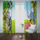 MUZHILI Jungle Blackout Curtains for Kids Bedroom, Cartoon Safari Curtains for Living Room, Childrens Bedroom Curtains, Thermal Nursery Eyelet Curtains for Girls Boys (W117cm (46") x D137cm (54"))