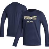 Men's adidas Navy Georgia Tech Yellow Jackets Honoring Black Excellence Long Sleeve T-Shirt