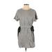 Zara TRF Casual Dress - Mini Crew Neck Short sleeves: Gray Print Dresses - Women's Size Small