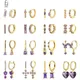 Boucles d'oreilles en argent regardé 925 pour femmes boucles d'oreilles en or violet boucle