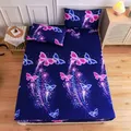 Draps ajustés de lit Blue Purpel Space Butterfly housse de matelas Sábanas housse élastique en