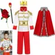 Costume de cosplay du roi médiéval pour enfants olympiques de carnaval d'Halloween de Noël