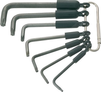 Hazet Winkelschraubendreher Satz - TORX® Profil - T8 – T40 -7-tlg. [Hersteller-Nr. 2115-T/7R] Image