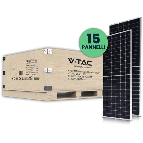 V-tac - Photovoltaik-Kit 6KW (6,15KW) 15-teiliges Set Monokristallines Photovoltaik-Solarmodul 410W