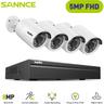 Sannce - Kit di videosorveglianza Sistema di videosorveglianza di rete PoE da 5 mp fhd, nvr di