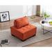 Modern Upholstered Barrel Chair Leisure Sofa Lounge Chair Lazy Sofa Rubber Wood Legs & Pillow Removable Armless Accent Chair