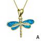 Dragonfly Necklace Pendant Choker For Women Girls Silver Opal Blue White X0Z5