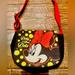 Disney Bags | Crossbody Disney Minnie Mouse Purse Mickey Pinup Accessory Gold Adjustable | Color: Black/Red | Size: Os