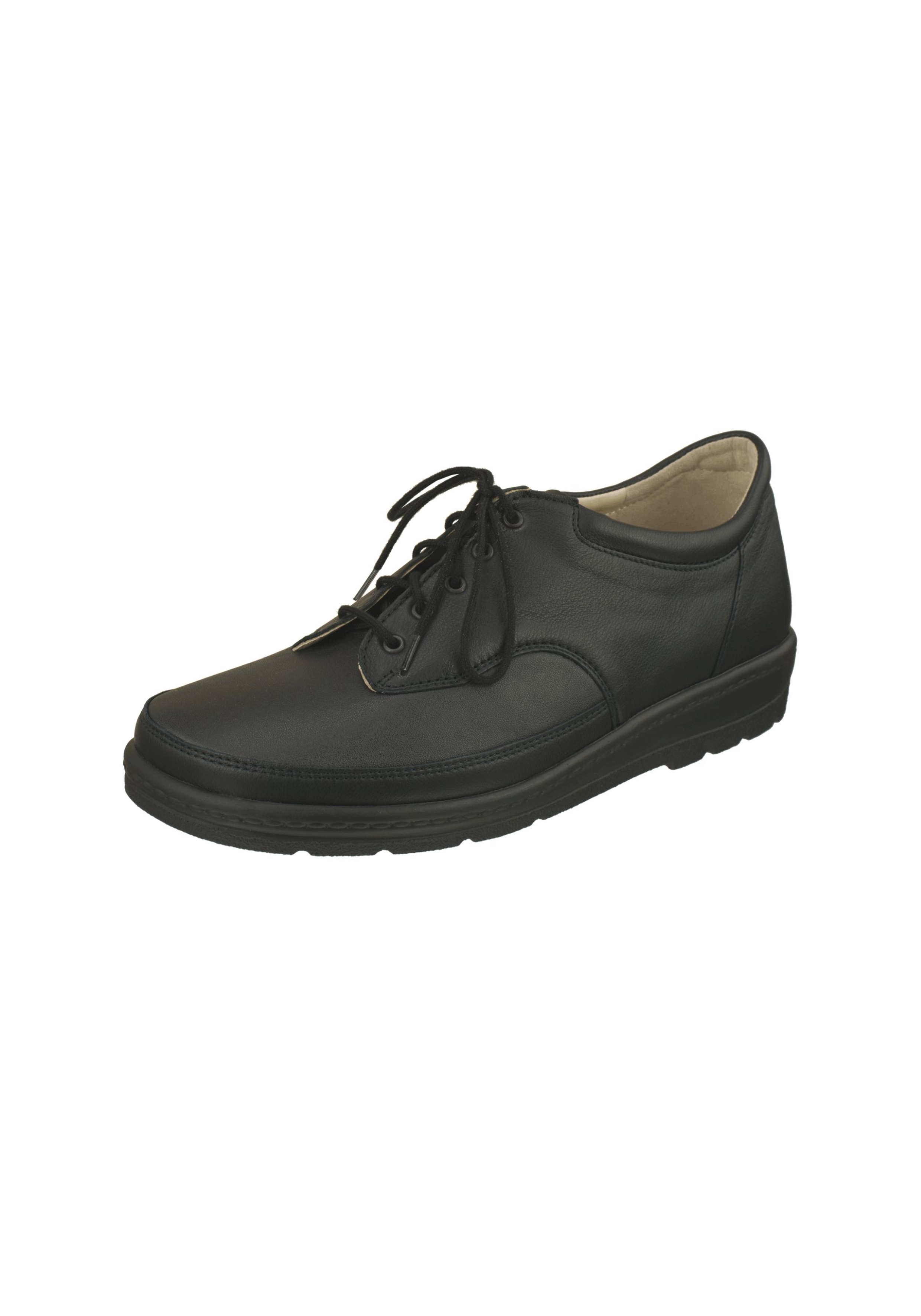 Schnürschuh NATURAL FEET "Paris", Damen, Gr. 34, schwarz, Leder, Schuhe, mit komfortabler J-Weite