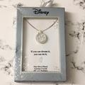 Disney Jewelry | Fine Silver Plated Mickey Crystal Necklace By Disney | Color: Silver | Size: See Description And Pics