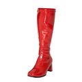 Women's Ladies Fancy Dress 1960's & 70's Knee High Go Go Retro Boots Size UK 3-12 (UK 7, Red)