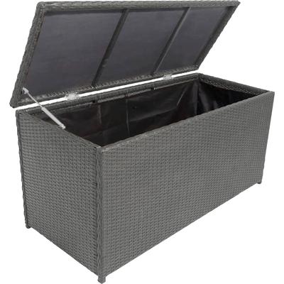 Auflagenbox GARDEN PLEASURE "PATRAS" Aufbewahrungsboxen grau (hellgrau) Garten- Kissenboxen 122,5x61x60 cm