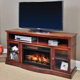 ChimneyFree Walker 60-In Infrared Electric Fireplace Entertainment Center in Cherry w/ 26" Electric Firebox in Brown | Wayfair