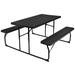 ONFRJFVR 54" Rectangular Portable Folding Table w/ 2 Chairs Plastic/Resin in Black | 28 H x 54 W x 59 D in | Wayfair cos-743