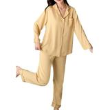 Alwyn Home RH Pajamas Set Long Sleeve Womens Button Down Sleep Nightwear Soft Pj Lounge Sets S-L Polyester | 34 H x 44 W in | Wayfair