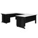 Inbox Zero Fusion U Shaped Desk w/ Double Pedestal Drawer Unit Wood/Metal in Black | 29 H x 72 W x 96 D in | Wayfair