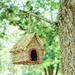 Bay Isle Home™ 11 in x 5 in x 5 in Birdhouse Wood in Brown/Indigo/Red | 11 H x 5 W x 5 D in | Wayfair F4173FA658164709A2C3ACE1CC57F90A