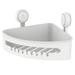 Rebrilliant Lisania Suction Shower Basket Plastic in White | 3.3 H x 13 W x 9.9 D in | Wayfair 186FA74E9202411489EC364D0E9384EB