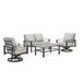 Stanford Cushion 4-Pc Sunbrella Set with 2 Swivel Chairs, Loveseat, and Coffee Table