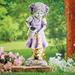 Hand-Painted Girl with Solar Watering Can Garden Statue - 14.380 x 6.750 x 6.250