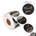 1.5" THANK YOU Stickers Roll Envelopes Seals 500 Pieces Labels Black