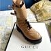 Gucci Shoes | New Gucci Frances Leather Combat Boots Sz 41 | Color: Tan | Size: 10