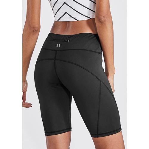 „Radlerhose LASCANA ACTIVE „“Basic Bottoms““ Gr. 48/50, N-Gr, schwarz Damen Hosen Yogahosen mit kleiner Bundtasche hinten“