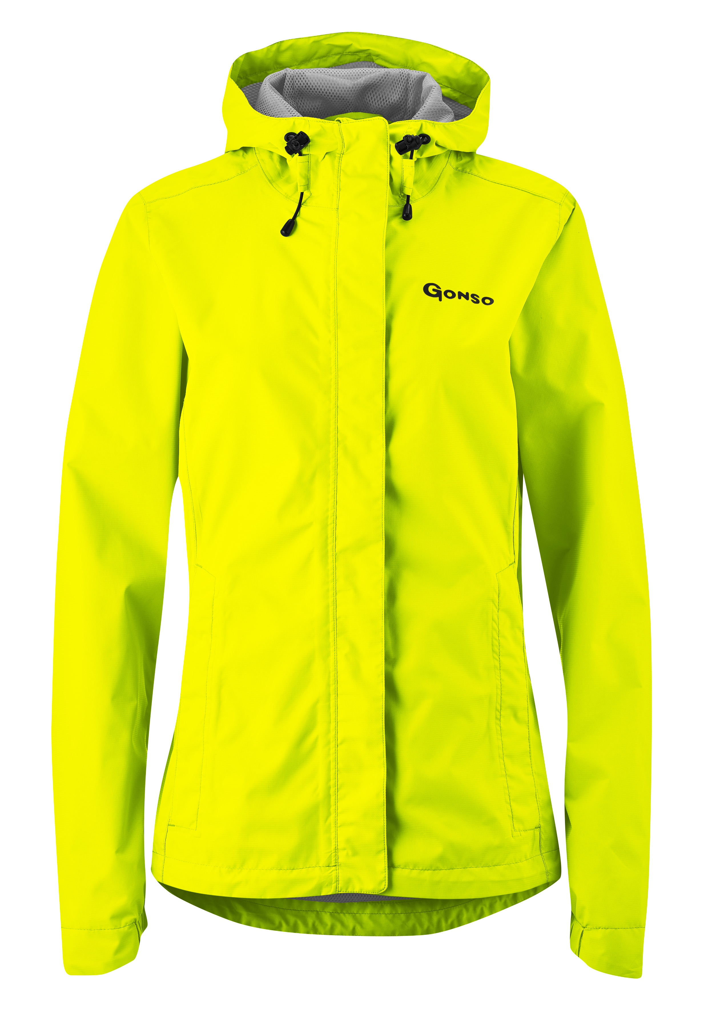 Fahrradjacke GONSO "Sura Light", Damen, Gr. 44, gelb (neongelb), 100% Polyester, Jacken, Damen Regenjacke wind- und wasserdicht, Radjacke mit Kapuze Image