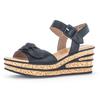 Keilsandalette GABOR, Damen, Gr. 38, schwarz, Nappaleder, modisch, Schuhe, Keilabsatz, Sommerschuh, Riemchensandale mit schöner Zierschleife