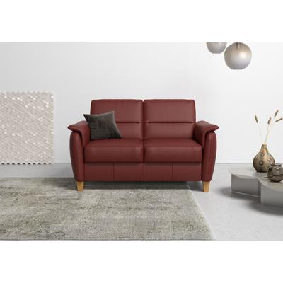 2-Sitzer HOME AFFAIRE "Palmera", rot (merlot), B:149cm H:89cm T:89cm, Luxus-Microfaser (100% Polyester), Struktur (100% Polyester), Luxus-Microfaser in Lederoptik (100% Polyester), Sofas, Federkern-Polsterung, Steckvorrichtung für 2 Kopfstützen... Image