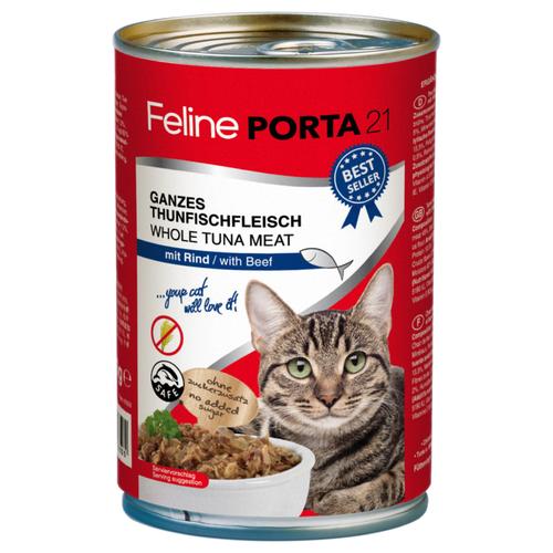 12 x 400g Thunfisch mit Rind Porta 21 Feline Katzenfutter nass