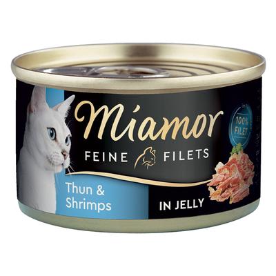 24x100g Heller Thunfisch & Shrimps in Jelly Miamor Katzenfutter nass