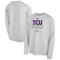 Youth Nike White TCU Horned Frogs 2023 On Court Sole Bench T-Shirt