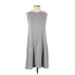 Gap Casual Dress - A-Line Crew Neck Sleeveless: Gray Marled Dresses - Women's Size Small