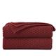 Longhui bedding Wine Red Knitted Throw Blanket for Couch, Cozy Machine Washable 100% Cotton Sofa Knit Bed Blankets, Heavy 4.0lb Weight, 60 x 80 Inches, Laundry Bag Included, Burgundy Color.