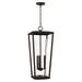 Capital Lighting Fixture Company Elliott 30 Inch Tall 3 Light Outdoor Hanging Lantern - 948132BK