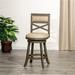 X-Back Swivel Dining Chair, Weathered Finish, Faux Leather Seat