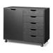 5-Drawer Mobile Storage Cabinet Wood with Door Printer Stand