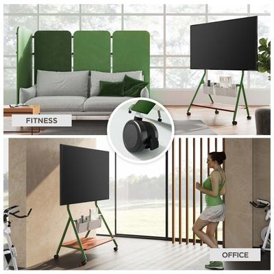 FITUEYES Modern Rolling TV Stand for 55-78 Inch TV Mobile TV Cart for Living Room Apartment