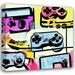 Red Barrel Studio® Video Game Controller 147 by Stephen Chambers - Wrapped Canvas Painting Canvas in Black/Blue/Yellow | Wayfair