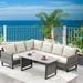 Latitude Run® Nazime 2 Piece Sectional Seating Group w/ Cushions Synthetic Wicker/All - Weather Wicker/Wicker/Rattan in Black/Gray | Outdoor Furniture | Wayfair