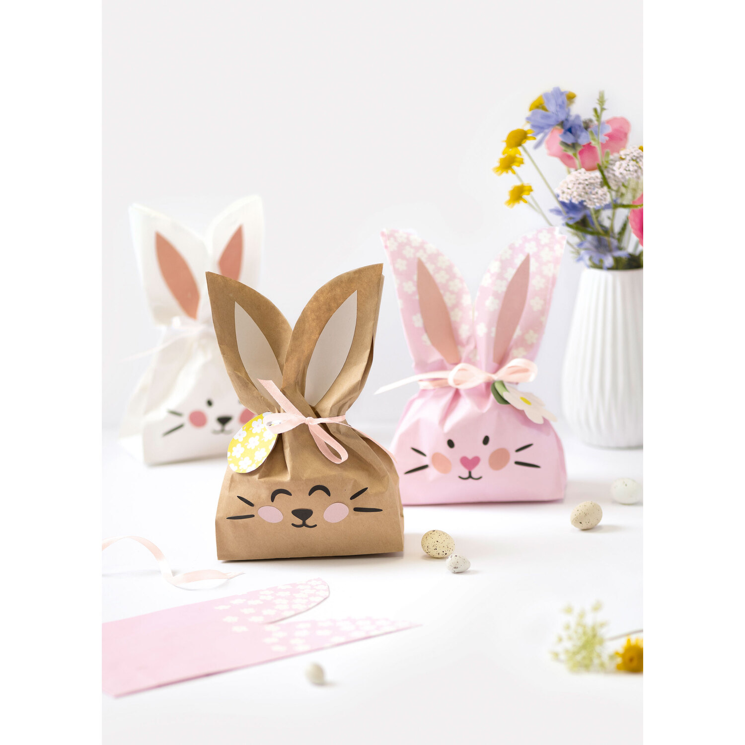 Sachets en papier "petits lapins", 9 pièces