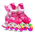 Andoer Adjustable Inline Skates with Up Wheels for and Adults Indoor Outdoor Fitness Inline Skates