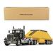 First Gear 1/50 Black Peterbilt 367 Day Cab Semi Truck w/ Yellow Bottom Dump Trailer 50-3490