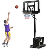 Costway 44 Portable Adjustable Basketball Goal Hoop Stand System withSecure Bag Outdoor