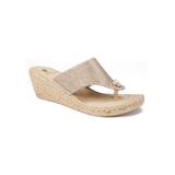 Women's White Mountain Beachball Wedge Espadrille by White Mountain in Light Gold Glitter (Size 11 M)