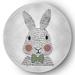 Simply Daisy 5 Round Laurel Tree Green Bow-tie Bunny Easter Chenille Indoor/Outdoor Rug